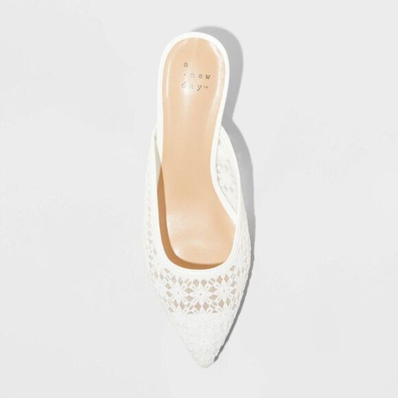 A New Day - Women's Delilah Floral Embroidered Mule Heels - A Off-White - Picture 3 of 4